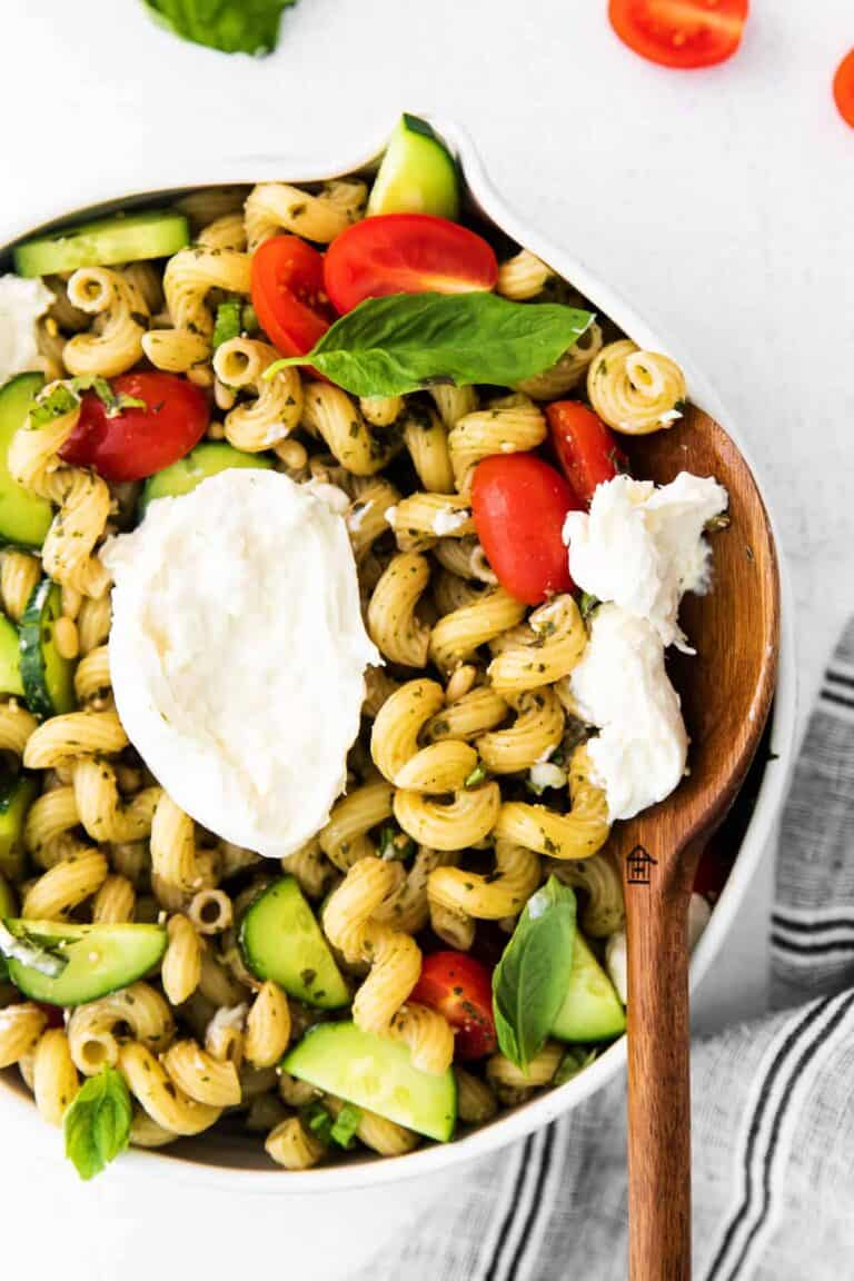 Pesto Pasta Salad with Burrata The Cheese Knees