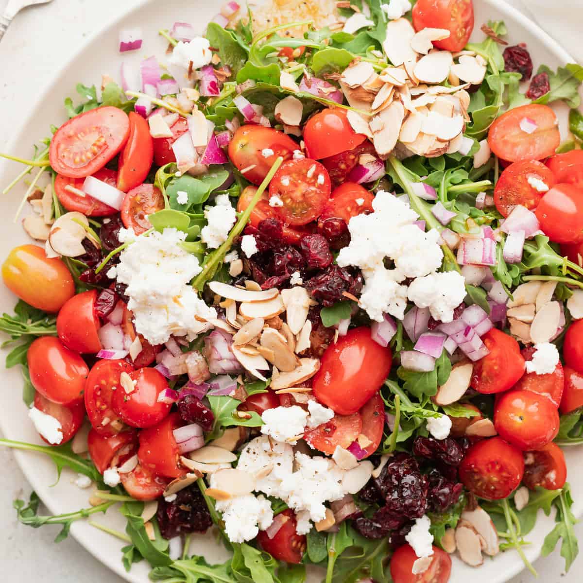 Arugula Pasta Salad with Goat Cheese and Tomato