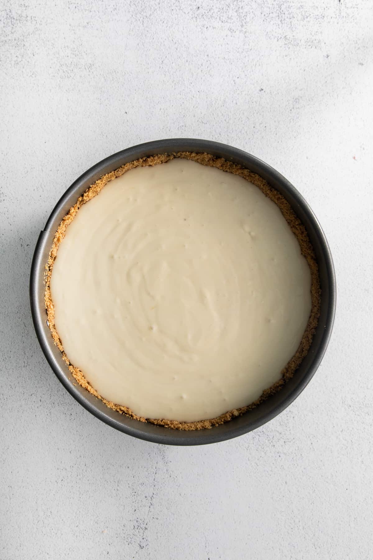 Salted caramel cheesecake right before baking. 