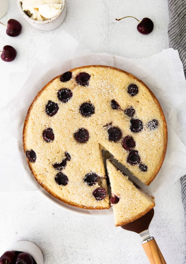 sliced cake