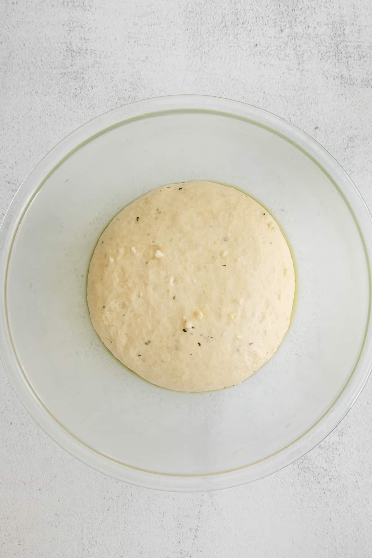 bread rising in bowl