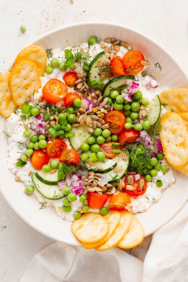 cottage cheese salad in a bowl