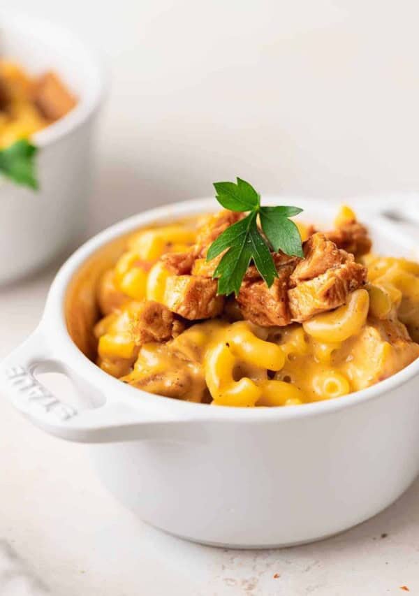 a bowl of Buffalo Chicken Mac and Cheese