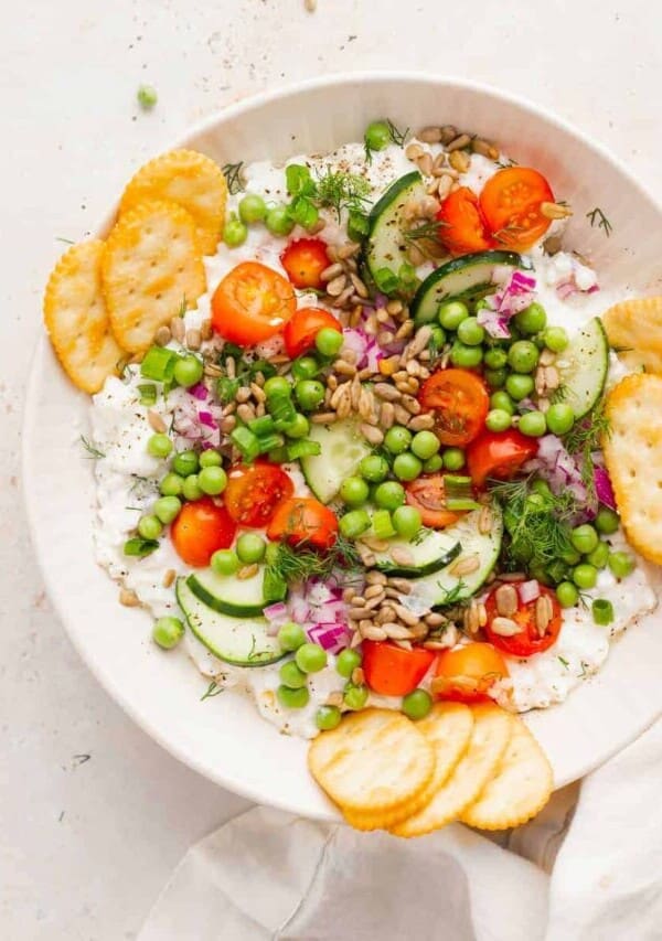 cottage cheese salad in a bowl