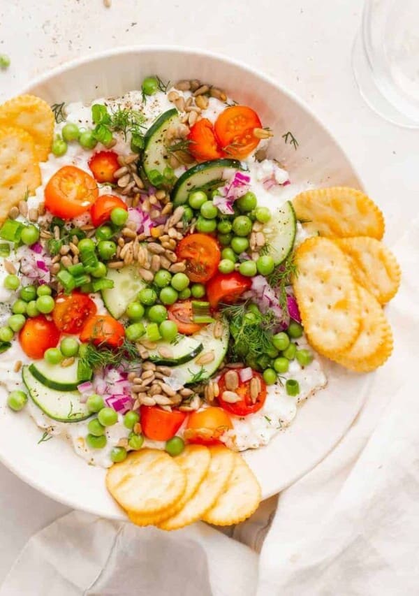 cottage cheese salad with crackers