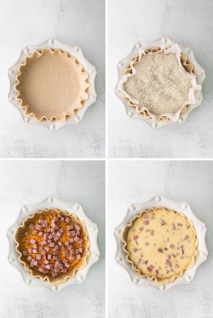 Quiche making on counter.