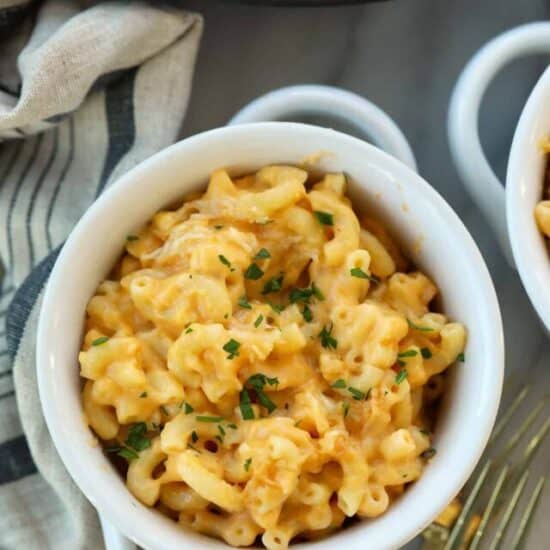 a bowl of smoked mac and cheese