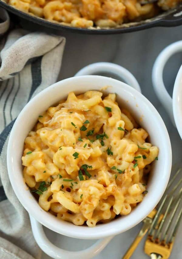 a bowl of smoked mac and cheese