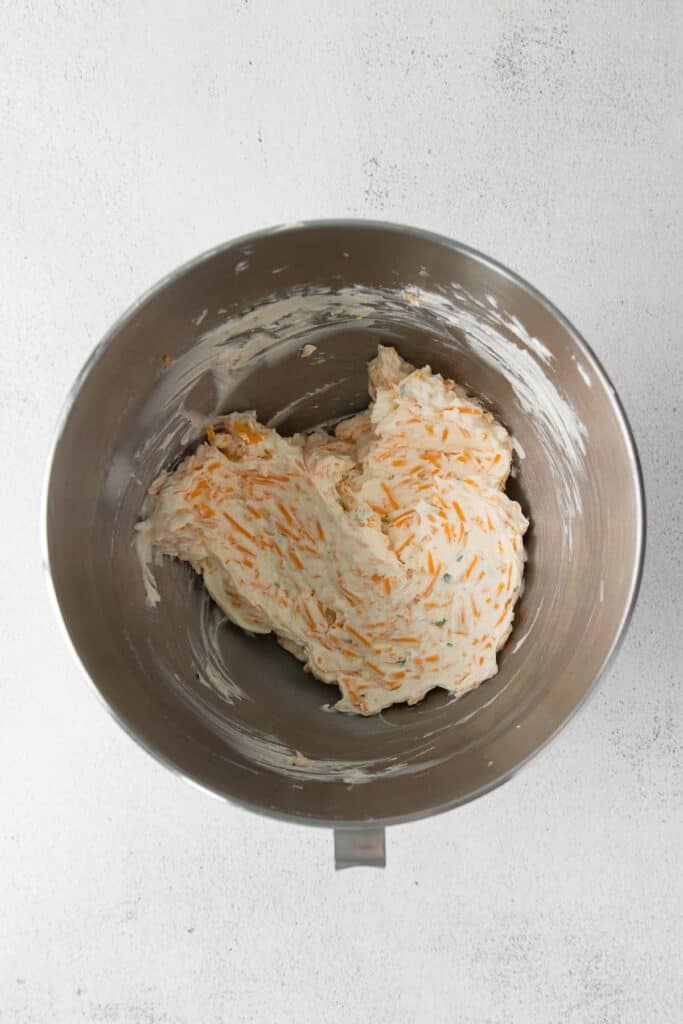 cheese in mixing bowl