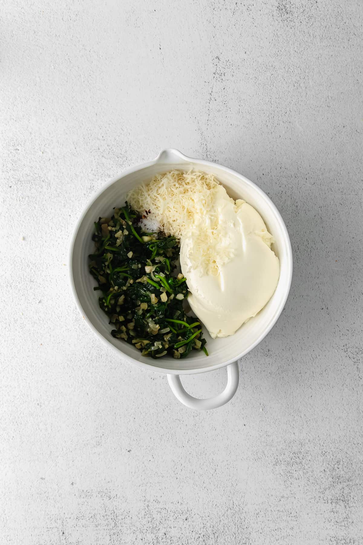 ricotta stuffing for stuffed shells in a bowl