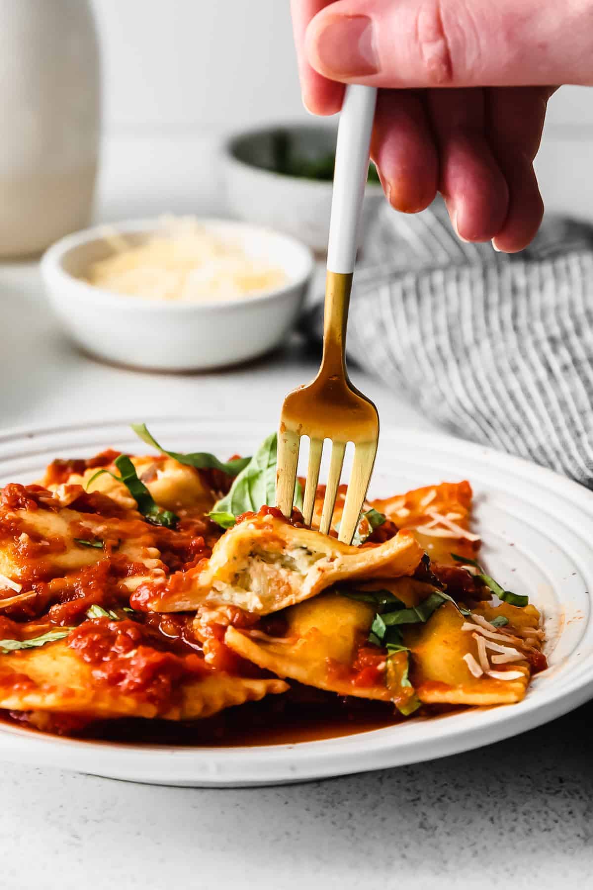 homemade cheese ravioli on a plate