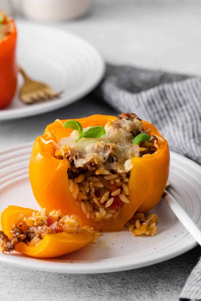 stuffed pepper sliced open