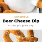 A dip consisting of beer and cheese, served with pretzels.