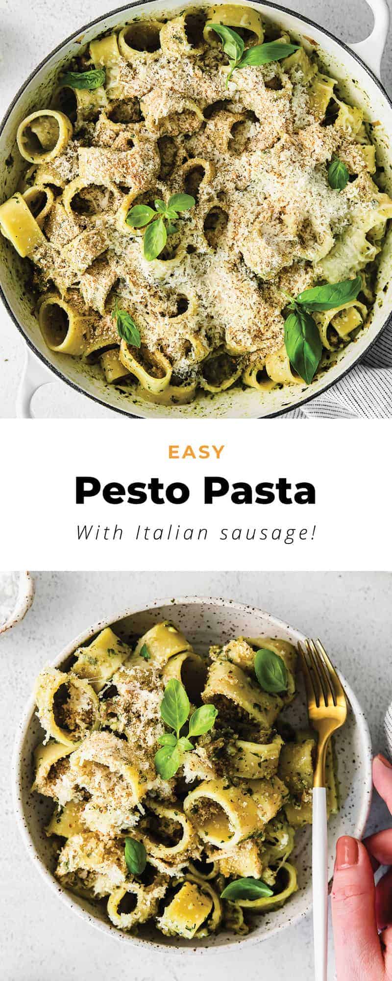 Pesto Pasta with Italian Sausage The Cheese Knees
