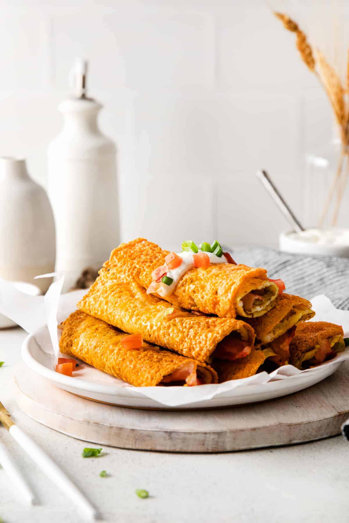 breakfast taquitos on a plate 