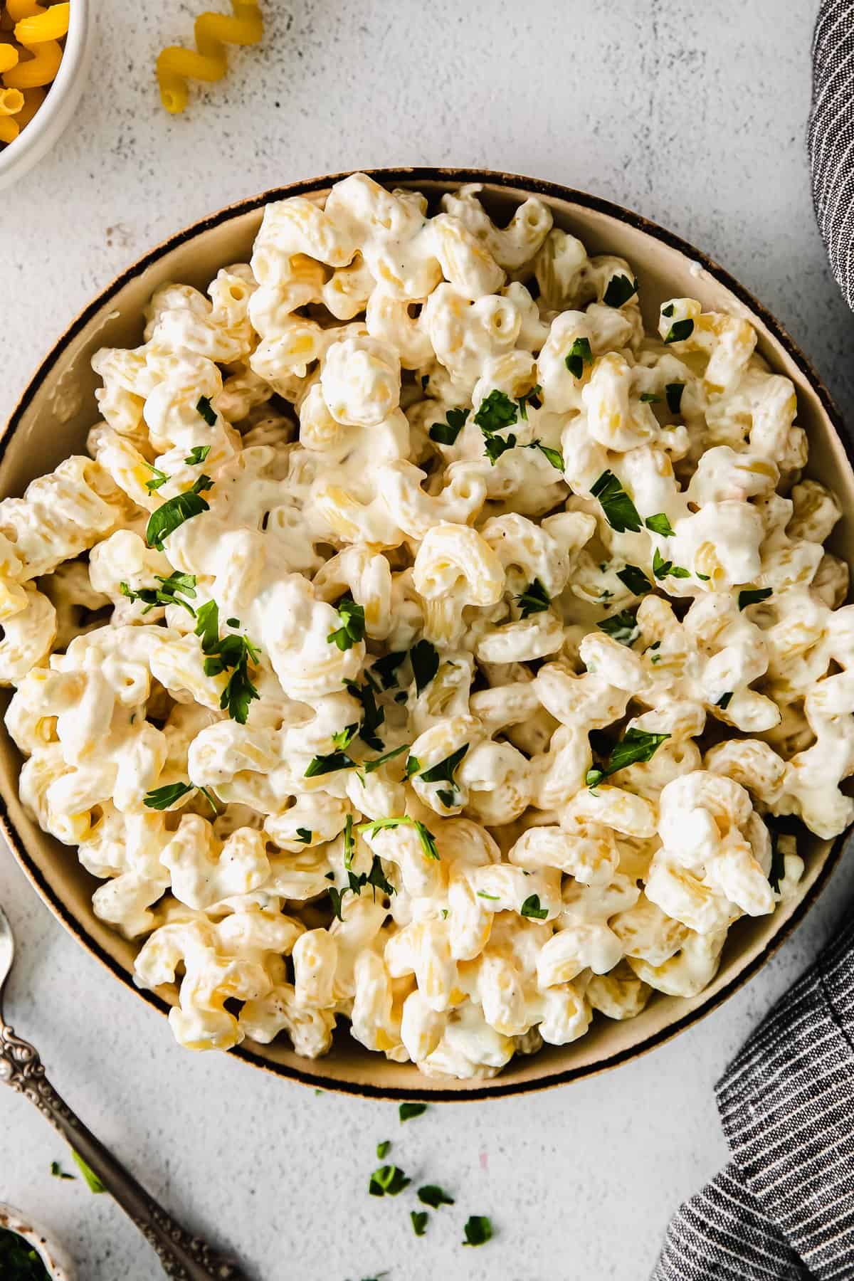 pasta in bowl.