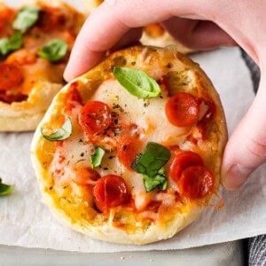 English muffin pizzas.