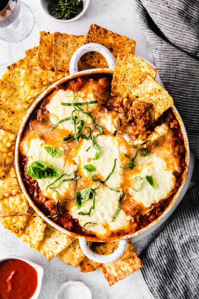 Cheesy Lasagna Dip - The Cheese Knees