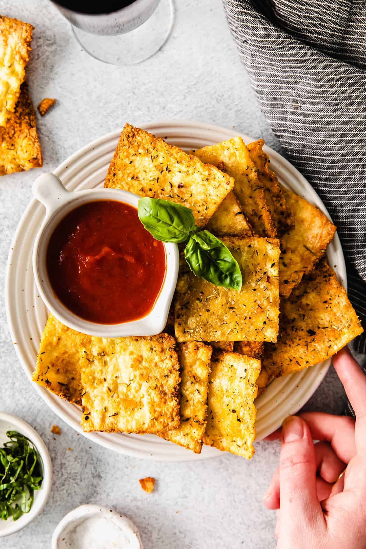 pasta chips on plate