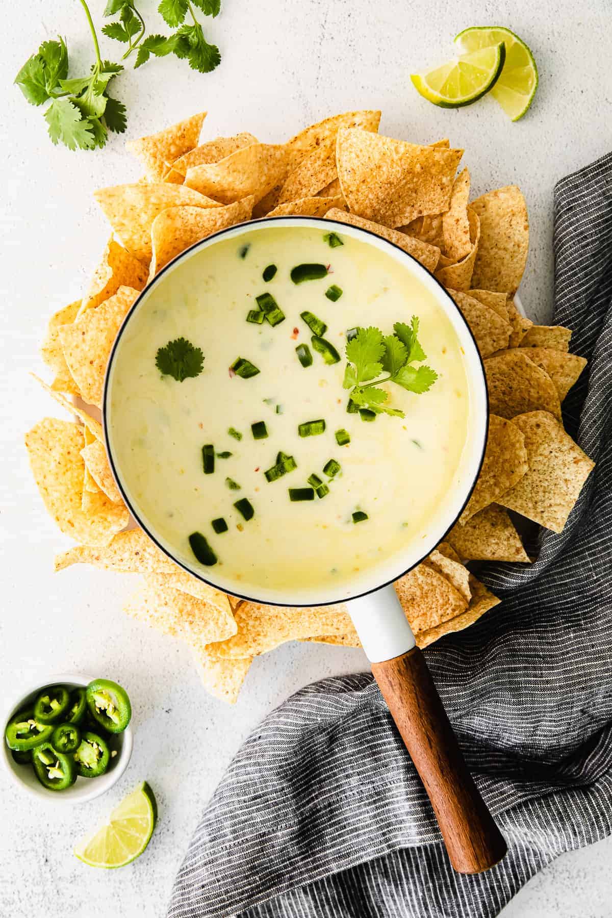 Queso in pot.