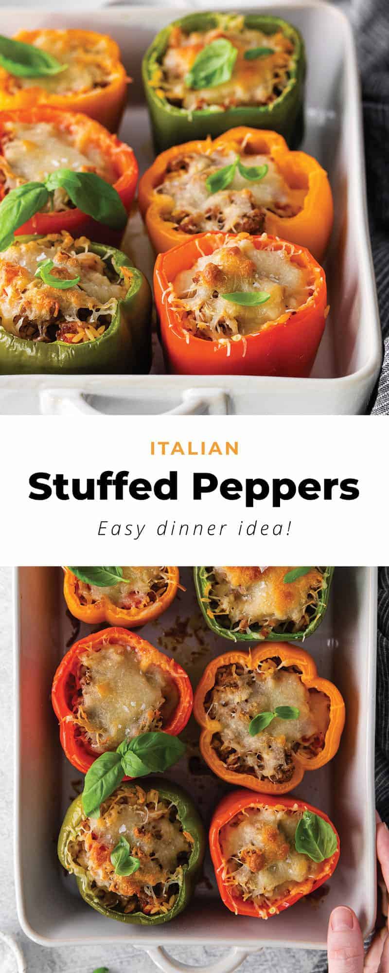 Italian Stuffed Peppers (with orzo!) - The Cheese Knees