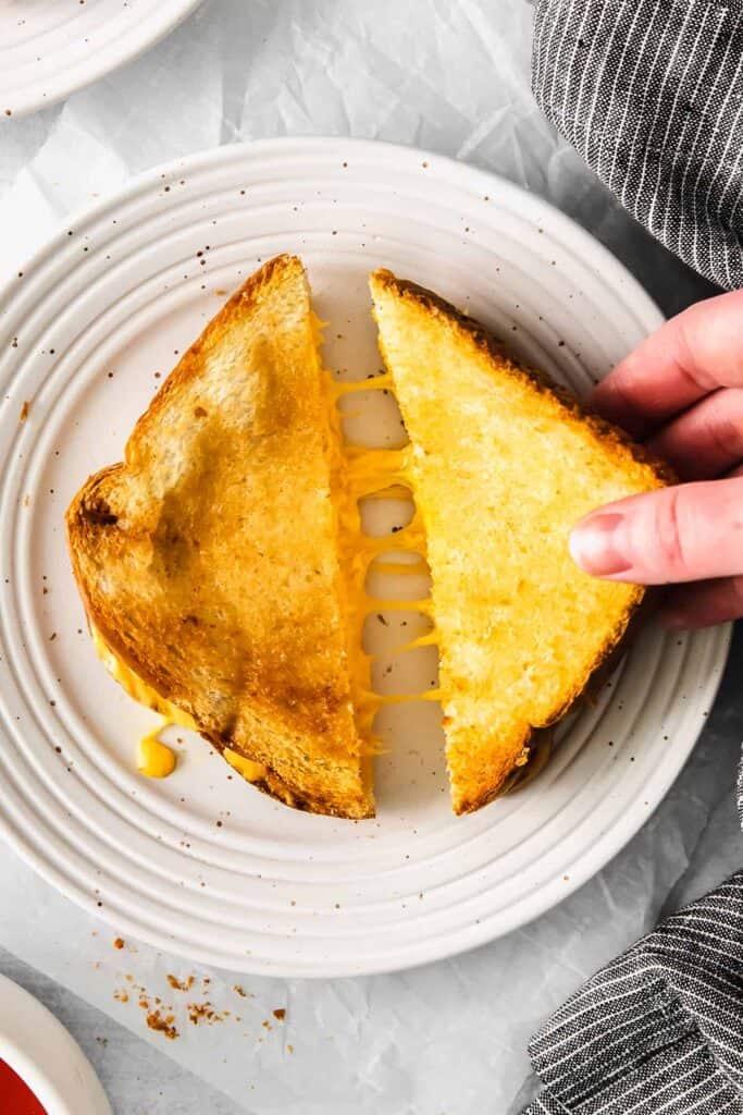 grilled cheese on plate