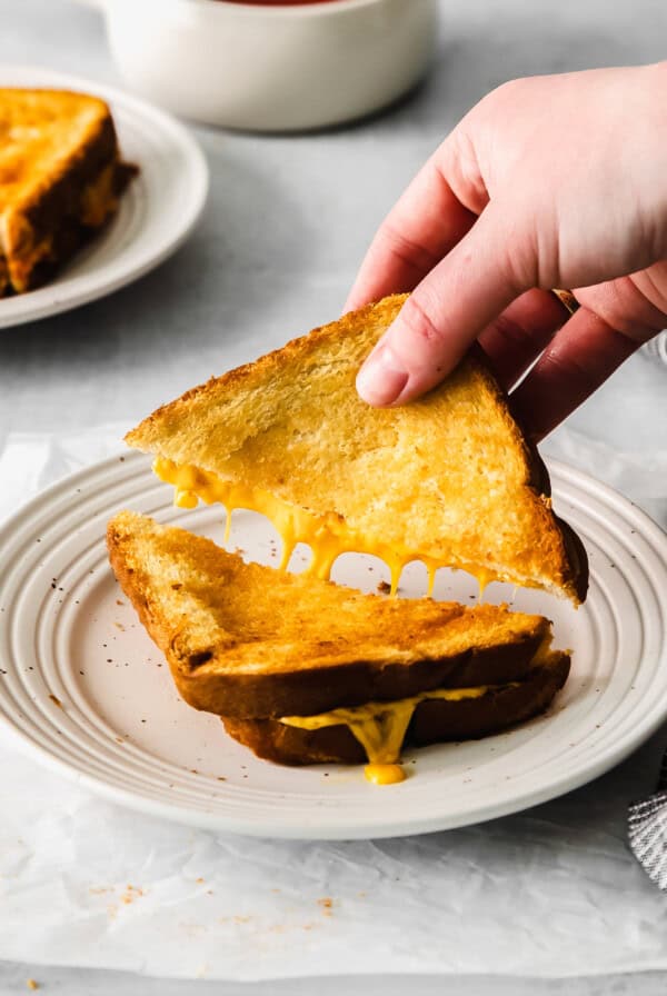 grilled cheese on plate