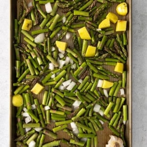 veggies on baking sheet