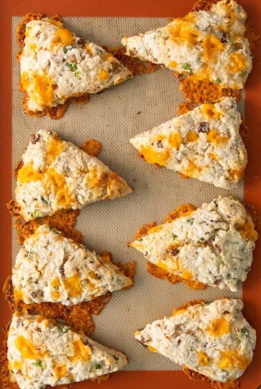 scones on baking sheet