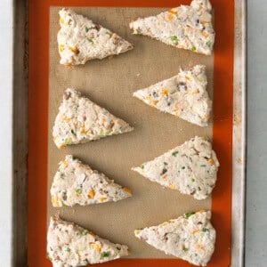 scones on baking sheet