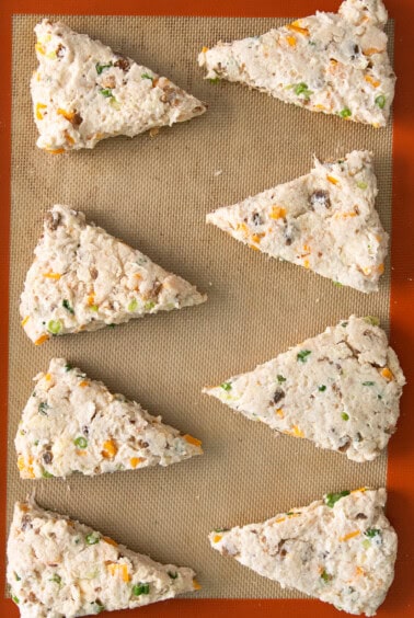 scones on baking sheet