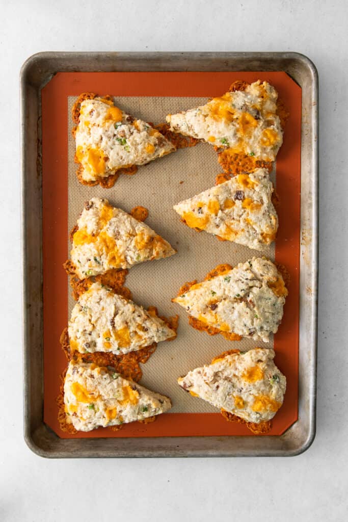 scones on baking sheet