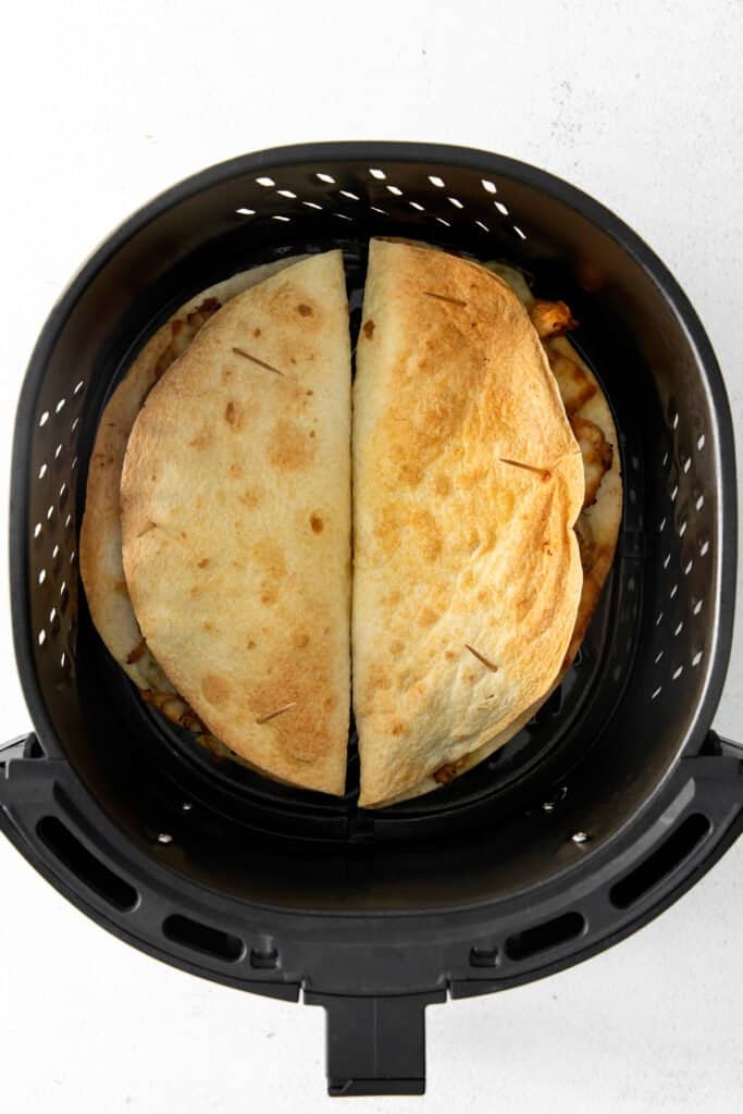 chicken and cheese quesadilla in air fryer.