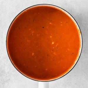 Creamy Marinara Sauce in a saucepan