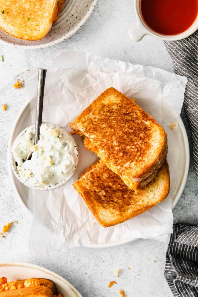 Buffalo Chicken Grilled Cheese - The Cheese Knees