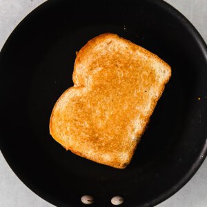 grilled cheese in pan.