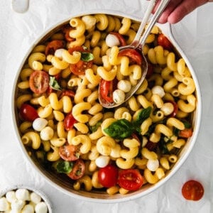 Caprese Pasta Salad in a bowl.