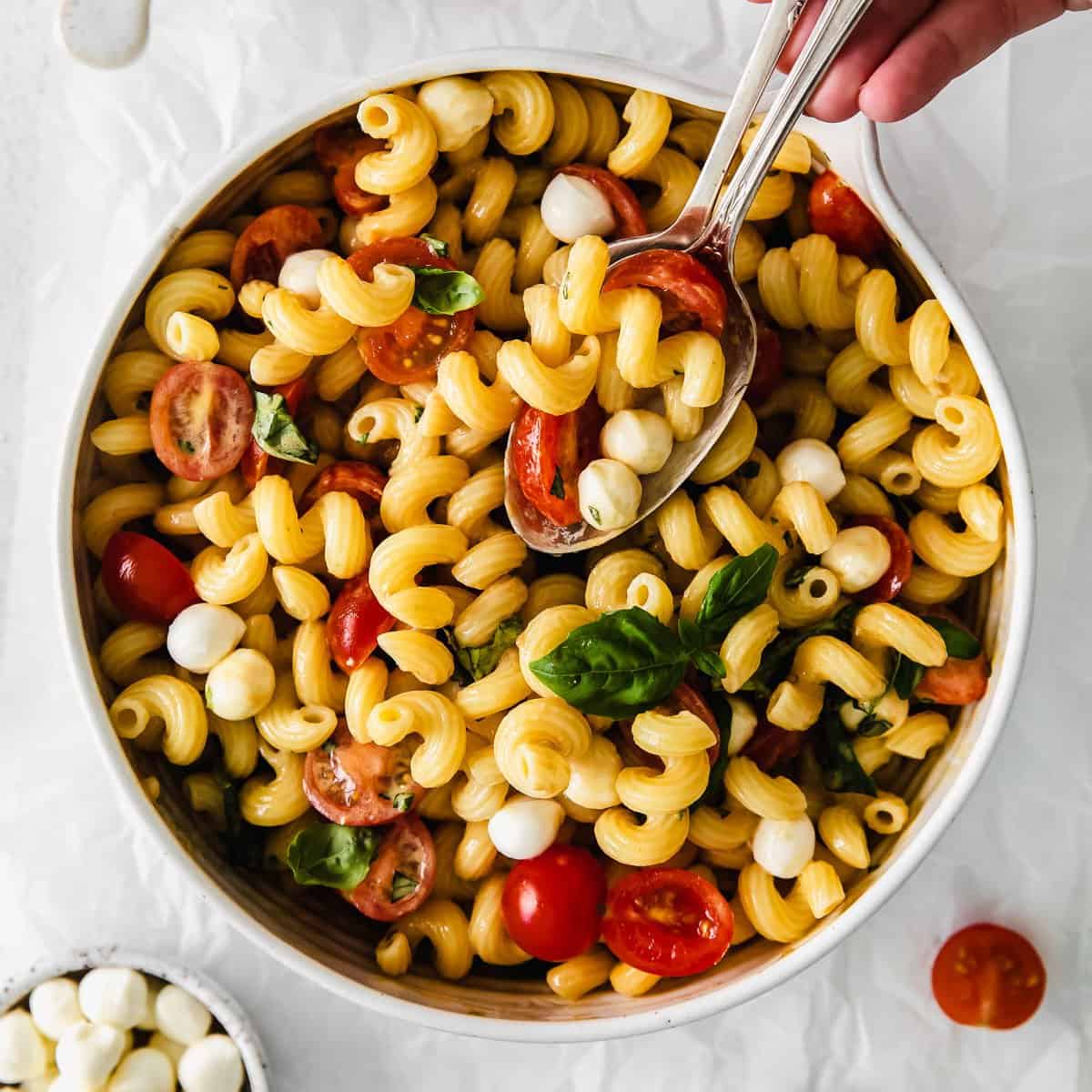 Caprese Pasta Salad - Cheese Knees