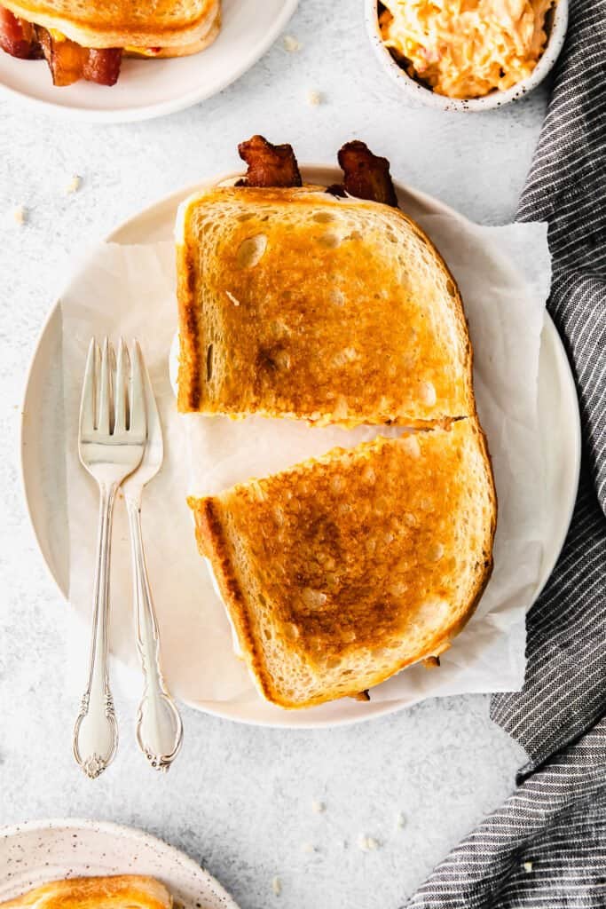 grilled cheese on plate