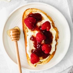 mascarpone toast on a plate