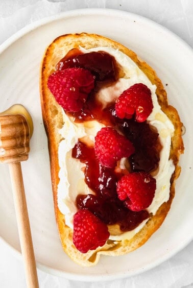 mascarpone toast on a plate