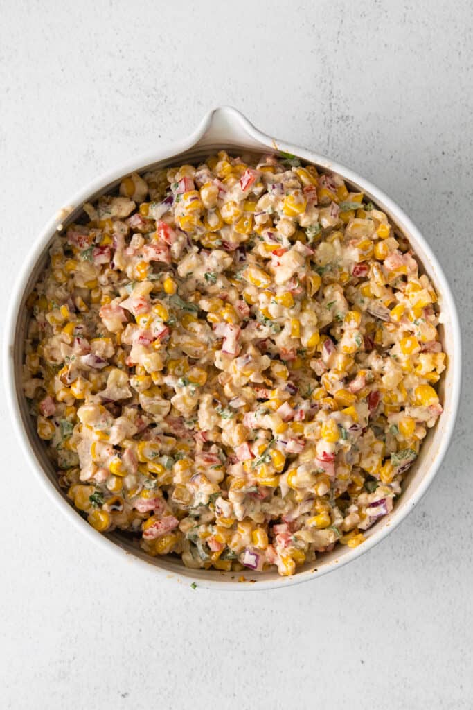 mexican corn salad in a bowl