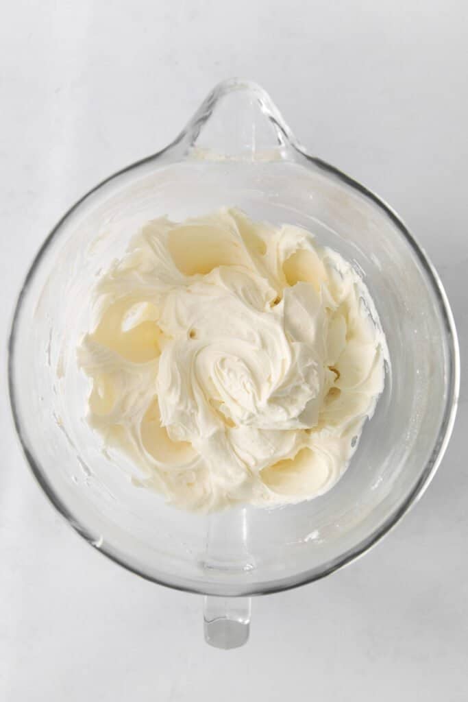 whipped frosting in bowl.