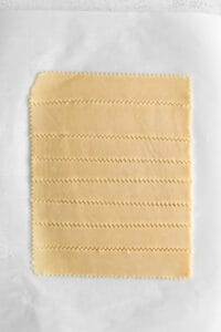 sliced dough.