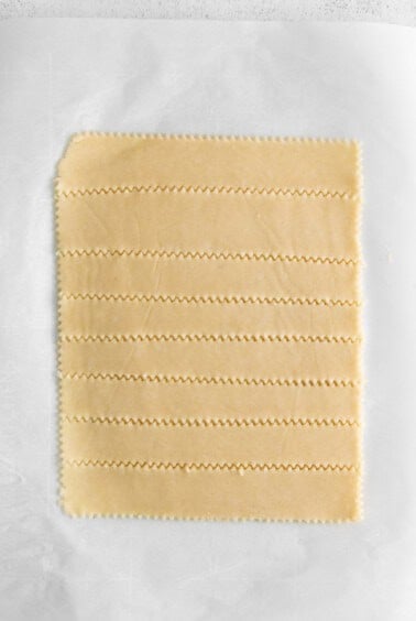 sliced dough.