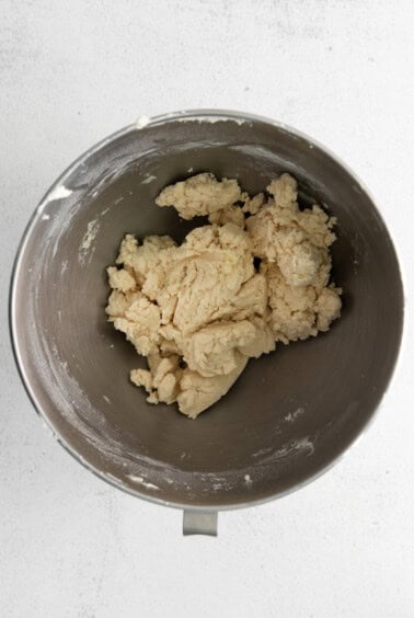 dough in bowl.