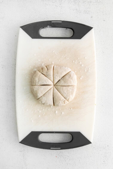 sliced dough.