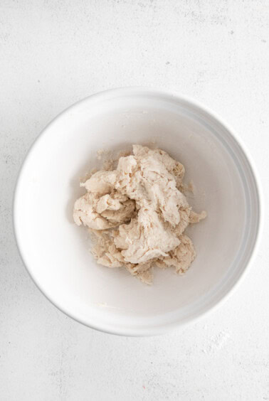 dough in bowl.
