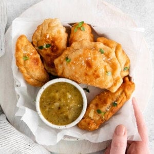 basket of empanadas.