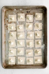 Cheese tortellini with filling.